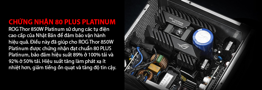 Nguồn Máy ASUS ROG THOR 850W Platinum certification longbinh.com.vn