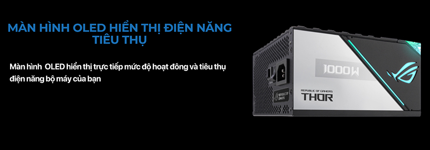 Nguồn Máy ROG Thor 1000W Platinum II OLED longbinh.com.vn