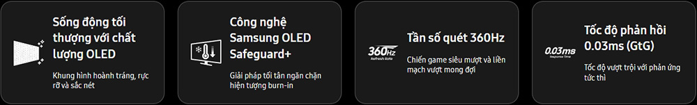 Màn Hình Gaming SAMSUNG Odyssey OLED G6 G60SD LS27DG602SEXXV (27 inch - OLED - 2K - 360hz - 0.03ms) Chính hãng