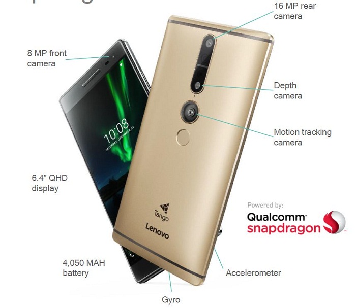 Lenovo sắp bán ra phablet PHAB 2 Pro với 4 camera Lenovo sắp bán ra phablet PHAB 2 Pro với 4 camera