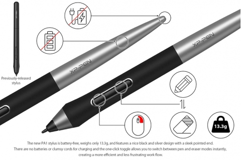 Bút Vẽ Cảm Ứng Passive Stylus Pa1 Không Sạc Cho Bảng Vẽ Điện Tử Xp-Pen Deco  Pro Small / Medium